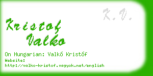 kristof valko business card