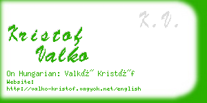 kristof valko business card
